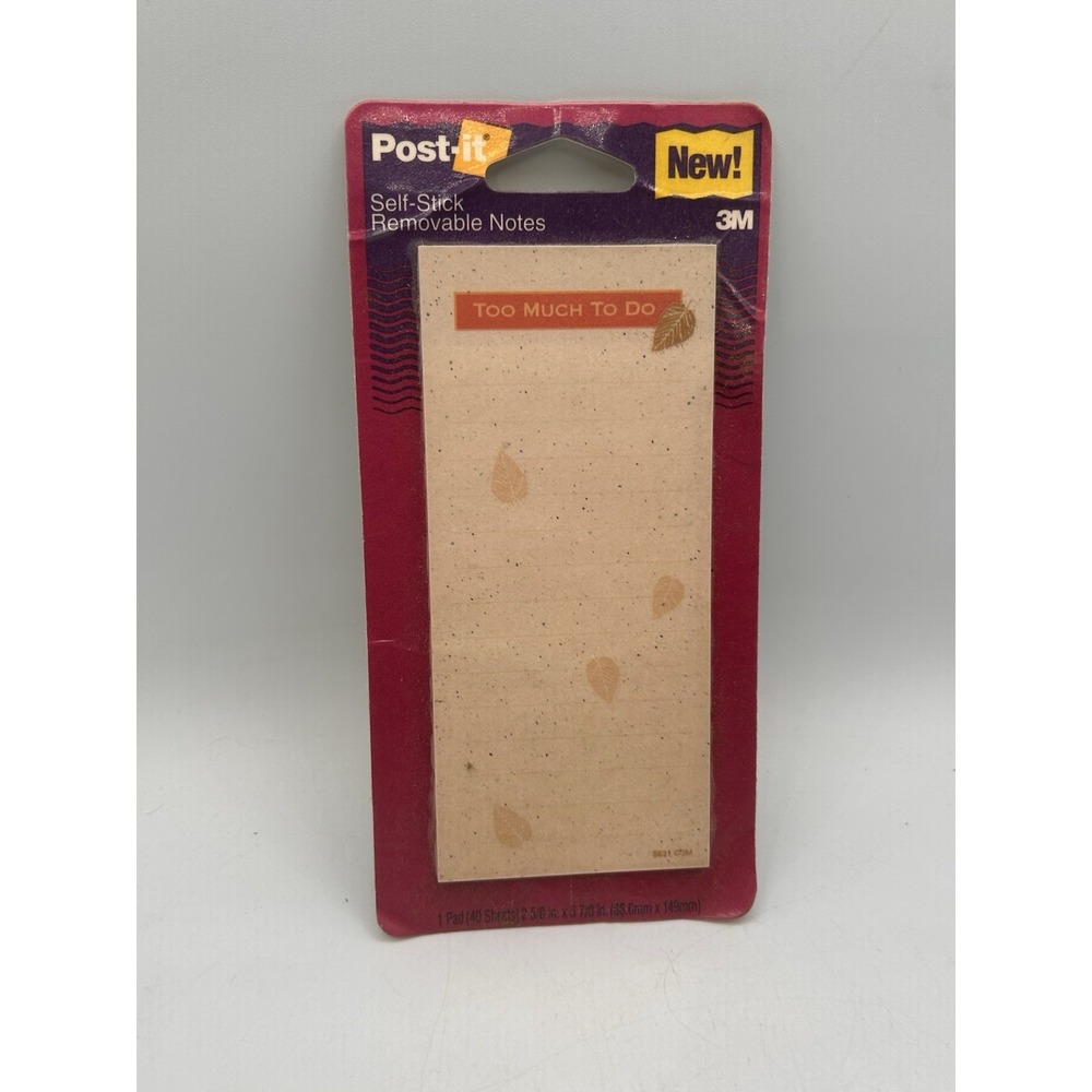 Vintage 1995 3M Post-it Self Stick Removable Notepad "Too Much To Do"